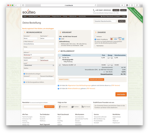 Screenshot: One-Page-Checkout