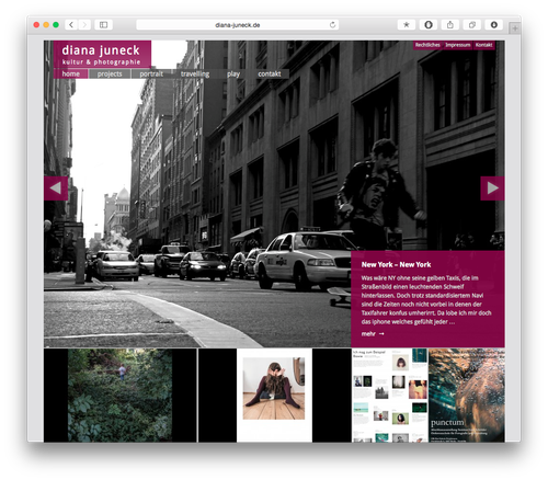 Screenshot: Diana Junek Portfolio