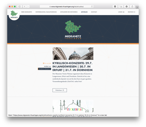 Screenshot:  Migranetz Thüringen